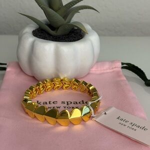♠️ Kate Spade ♠️ Heritage Spade Gold Stretch Bracelet NWT includes Jewelry Pouch